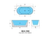 Ceto Bari Groove Fluted Back To Wall FreeStanding Bath