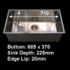 Project Undermount Square Sink, Single Bowl 710mm -Made By Mould Project Undermount Square Sink, Single Bowl 710mm -Made By Mould