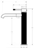 IKON Linie Fluted Matt Black Tower Basin Mixer Tap