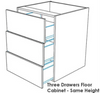 Kitchen Cabinet - Base Carcase with ThreeFinger Pull Drawers - Varies Finishes