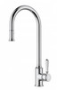 Clasico Pull-out Sink Mixer White Ceramic Handle in Chrome