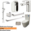 Lindy Brushed Nickel Bathroom Package - Combo Deal with Rimless Toilet Suite