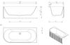 Corinthian Fluted Corner Free Standing Bathtub - GLOSS WHITE 1500 1700