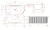 Oviedo Fluted Corner Free Standing Bathtub - GLOSS WHITE 1500 1700MM