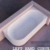 Oviedo Fluted Corner Free Standing Bathtub - GLOSS WHITE 1500 1700MM