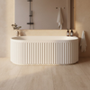 Corinthian Fluted Back to Wall Freestanding Bath Tub 1500mm/1700mm - Gloss White