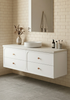 Marius Twin Hampton Shaker 1500 mm Wall Hung Vanity - Optional Stone Bench Top