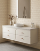 Marius Twin Hampton Shaker 1800 mm Wall Hung Vanity - Optional Stone Bench Top