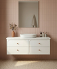 Marius Twin Hampton Shaker 1200 mm Wall Hung Vanity - Optional Stone Bench Top