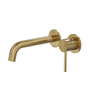  Linsol Gigi S3 304 Stainless Steel Wall Basin or Bath Mixer Separate Back Plate- Brushed Gold