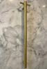 Brushed Gold Stainless Steel Single Heated Vertical Towel Rail with Hook
