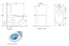 Lancy Tornado Quiet Straight with curve seat wall faced toilet (Rimless + Tornado) 670x390x860  