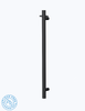 Linsol Allegra 12V Round Bar Vertical Heated Towel Rail with T-Bar -Matt Black  