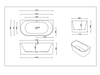 DOVER Back To Wall Free Standing Overflow Bath LK-DV 1400 | 1500 | 1700mm