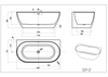 Ellips Back To Wall Free Standing Acrylic Bathtub 1500 | 1700mm