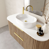 Shore Wall Hung Curve Vanity Polytec Finish, Bench Top & Basin - Two Height Option