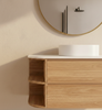 Skye Wall Hung Vanity with Open Shelf, Bench Top & Basin - 750mm
