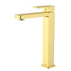 Ikon Ceram High Rise Basin Mixer Tap - Brushed Gold