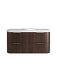 Havana Fluted 1200mm Sable Walnut Wall Hung Curve Vanity