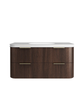 Havana Fluted 1200mm Sable Walnut Wall Hung Curve Vanity