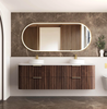 Havana Fluted 1800mm Sable Walnut Wall Hung Curve Vanity