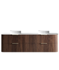Havana Fluted 1800mm Sable Walnut Wall Hung Curve Vanity