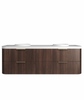 Havana Fluted 1800mm Sable Walnut Wall Hung Curve Vanity