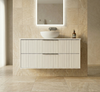 Cove 25 SATIN WHITE Twin Fluted 750 mm Vanity - Optional Stone Bench Top