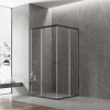 Semi Frameless Corner Double Sliding Door Shower Screen Matt Black 