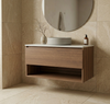 Infinity Short Wall Hung Vanity 610 - 890 mm, Open Shelf - Optional Stone Bench Top