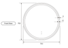 Aulic Windsor Round 700mm Led Mirror -  Matte Black Framed