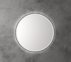 Aulic Windsor Round 700mm Led Mirror -  Matte Black Framed