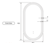 Aulic Beau monde oval 450*900mm Led Mirror with - Gun Metal Framed