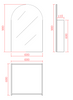 Olivia PVC Shaving Cabinet Single Door with Arch Mirror 600*900*155 Matt white