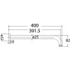 Round Curve Straight Wall Shower Arm- Brushed Bronze/Copper
