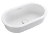 Bella Vista Doros Matt White Solid Surfurce Drop In or Undermount Basin with overflow 530x320x168mm