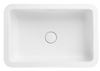 Bella Vista Thalios Matt white Solid Surfurce Drop In or Undermount Basin with overflow 530x360x168mm