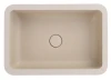 Bella Vista Thalios Latte Solid Surfurce Drop In or Undermount Basin with overflow 530x360x168mm
