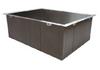 Cube Square Double Sink with Round Corner and Drainer Board 1110x450x225mm