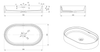 Bella Vista Idra Neige Solid Surfurce Basin with overflow 580 x 380 x 120mm