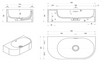 Bella Vista Elysia Neige Wall Hung Basin with overflow 500 x 275 x 150mm