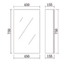 PVC full Polyurethane white shaving cabinet (glass shelves) 