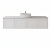 England Hampton White Shaker Wall Mount 1500 mm Vanity  - Optional Stone Bench