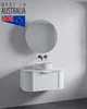 Satin White Seaford 900mm Curved Wall-Hung Vanity | All-Drawer & Optional Stone Top