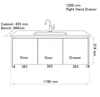 Cottage V-Groove White Shaker Wall Mount 1200 mm Vanity - Optional Stone Bench