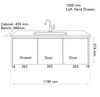 Cottage V-Groove White Shaker Wall Mount 1200 mm Vanity - Optional Stone Bench