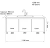 Cottage V-Groove White Shaker Wall Mount 1200 mm Vanity - Optional Stone Bench