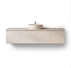 Cottage V-Groove White Shaker Wall Mount 1500 mm Vanity - Optional Stone Bench