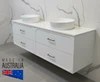 Marius 1500mm Wall Hung Bathroom Vanity | Hampton Shaker Satin White - Optional Bench
