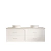 Marius 1800mm Wall Hung Bathroom Vanity | Hampton Shaker Satin White - Optional Bench